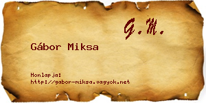 Gábor Miksa névjegykártya